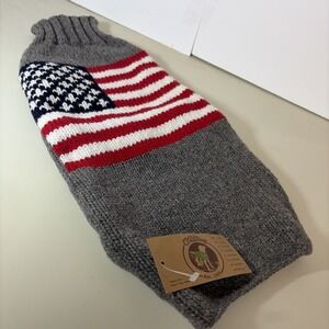 Chilly Dog 100% Wool Handmade Sweater S/M Dogs USA Made American Flag Patriotic